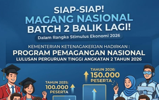 Pendaftaran Magang Nasional 2026 Batch 2 Dibuka Hari Ini, Fresh Graduate Bisa Dapat Uang Saku Setara UMP
